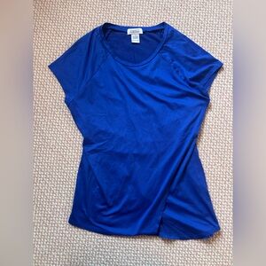 BARNEYS NEW YORK Royal Blue Crossover Tshirt, amazing worn condition, size M
